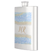 Blue Agaat Gold Glitter Sparkle Monogram Naam Teks Flacon (Links)