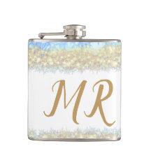 Blue Agaat Gold Glitter Sparkle Monogram Naam Teks