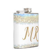 Blue Agaat Gold Glitter Sparkle Monogram Naam Teks Heupfles (Rechts)