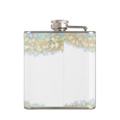 Blue Agaat Gold Glitter Sparkle Monogram Naam Teks Heupfles (Achterkant)