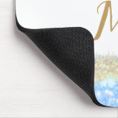 Blue Agaat Gold Glitter Sparkle Monogram Naam Teks Muismat (Hoek)