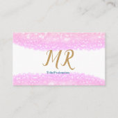 Blue Agaat Gold Glitter Sparkle Monogram Naam Teks Visitekaartje (Voorkant)