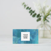 Blue Agaat Logo QR Code Visitekaartje (Staand voorkant)