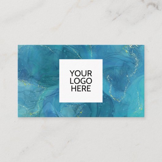 Blue Agaat Logo QR Code Visitekaartje (Voorkant)