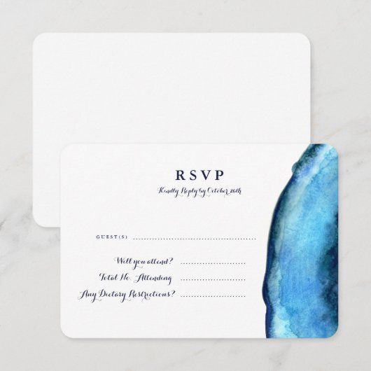 Blue Agaat Response Kaart (gedetailleerd) (Voorkant / Achterkant)