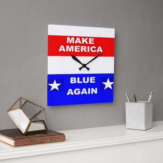 Blue Again Vierkante Klok (Kantoor)