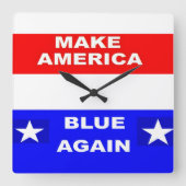 Blue Again Vierkante Klok (Voorkant)
