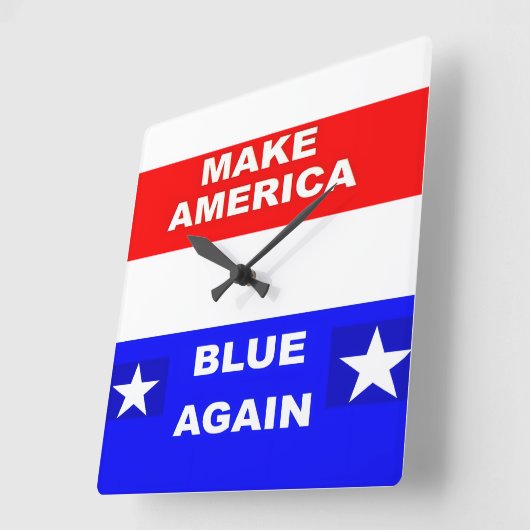 Blue Again Vierkante Klok (Hoek)