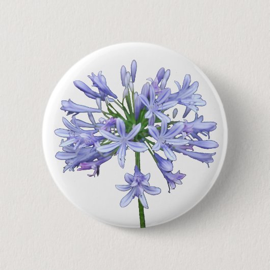 Blue Agapanthus Ronde Button 5,7 Cm (Voorkant)