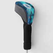 Blue Agate Abstract monogram Golfheadcover (Schuin)