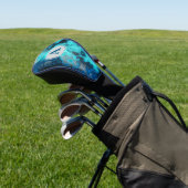 Blue Agate Abstract monogram Golfheadcover (Insitu)