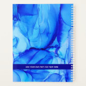 Blue Agate - Abstracte unieke indigokunst Planner (Achterkant)