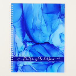 Blue Agate - Abstracte unieke indigokunst Planner