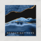 Blue Agate Beauty Stylist Square Visitekaartje (Voorkant)