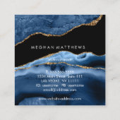 Blue Agate Beauty Stylist Square Visitekaartje (Achterkant)