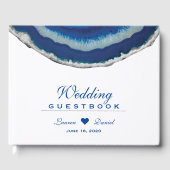 Blue Agate bruiloft gastenboek (Voorkant)