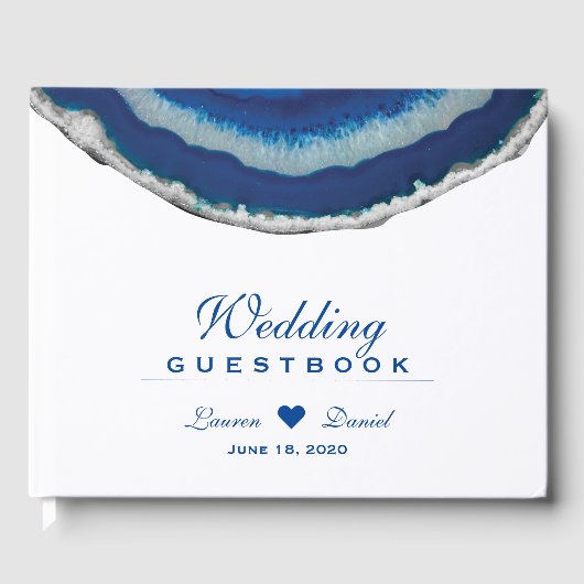 Blue Agate bruiloft gastenboek (Voorkant)
