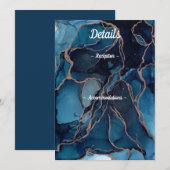 Blue Agate & Copper Wedding Details Card Kaart (Voorkant / Achterkant)