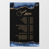 Blue Agate Diensten Menu Raamsticker (Vel)