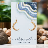 Blue Agate Geode Chic Earring Display Kaart Visitekaartje