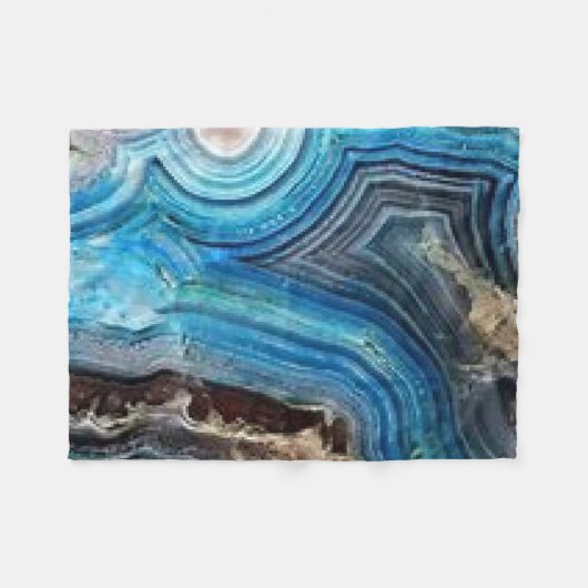 Blue Agate Geode Fleece Blanket Deken (Voorkant (Horizontaal))