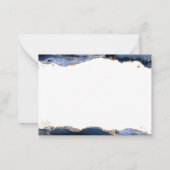 Blue Agate Geode Gold Glitter Monogram Script Name Notitiekaartje (Achterkant)