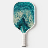 Blue Agate Geode Monogram & Name Persoonlijk Pickleball Paddle (Achterkant)