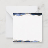 Blue Agate Geode Script Monogram Gold Glitter Notitiekaartje (Achterkant)