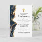 Blue Agate Gold-bevestiging Kaart (Staand voorkant)