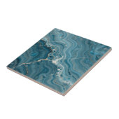 Blue Agate Gold Vein Marble Tegeltje (Zijkant)