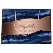 Blue agate koperen verjaardagsfeest groot cadeauzakje (Voorkant)