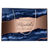 Blue agate koperen verjaardagsfeest groot cadeauzakje (Achterkant)