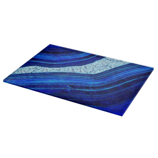 Blue Agate Marble Digital Art Snijplank (Hoek)