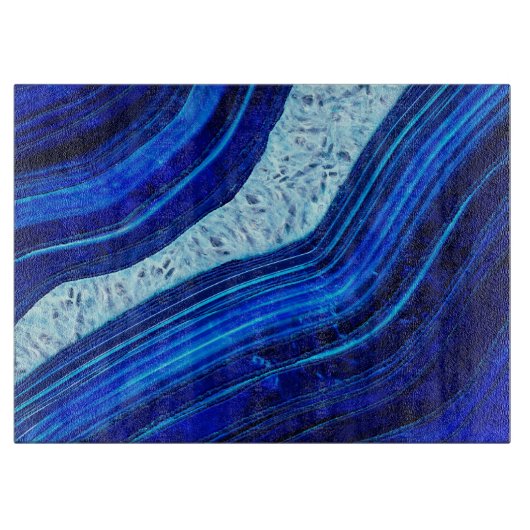 Blue Agate Marble Digital Art Snijplank (Voorkant)