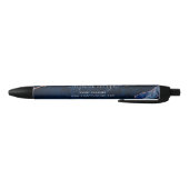Blue Agate Marble Gold Glitter Signature Script Zwarte Inkt Pen (Bodem)