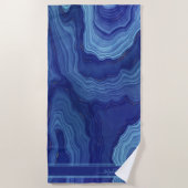 Blue Agate Marble monogram name Beach Towel Strandlaken (Voorkant)