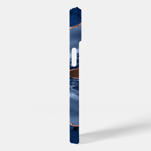 Blue agate marble roos gold name script Case-Mate iPhone case (Achterkant / Rechts)
