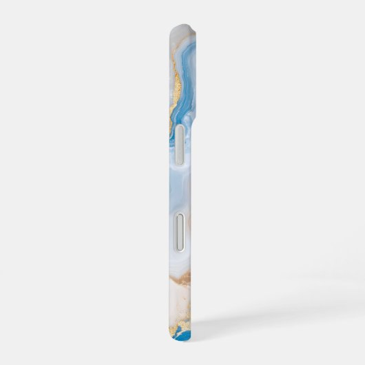 Blue Agate Marble with Gold Veins – Elegant iPhone 16 Hoesje (Rechterkant)