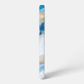 Blue Agate Marble with Gold Veins – Elegant Samsung Galaxy Hoesje (Linkerkant)