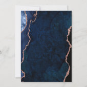 Blue Agate Marmer Roze Goud Sweet 16 Kaart (Achterkant)