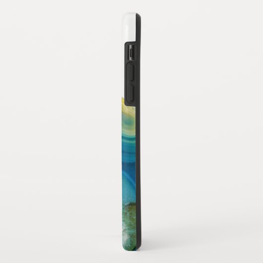 Blue Agate Monogram Cool Abstracte marmer Gemstone Case-Mate iPhone Case (Achterkant/links)