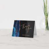 Blue Agate Roos Gold Dark Weddenschap Hartelijk da Kaart (Voorkant)