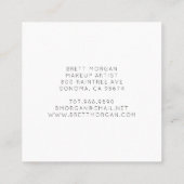 Blue Agate Silver Glitter Makeup Artist Vierkante Visitekaartje (Achterkant)