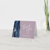 Blue Agate Silver Glitter Mauve bruiloft Bedankt Kaart (Voorkant)