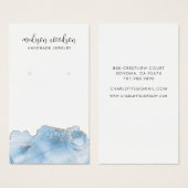 Blue Agate Silver Script Earring Display Card Visitekaartje (Voorkant /achterkant)