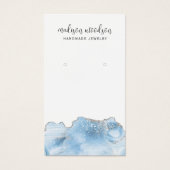 Blue Agate Silver Script Earring Display Card Visitekaartje (Voorkant)