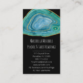 Blue Agate Slice Crystal Psychic Spiritueel Visitekaartje (Achterkant)