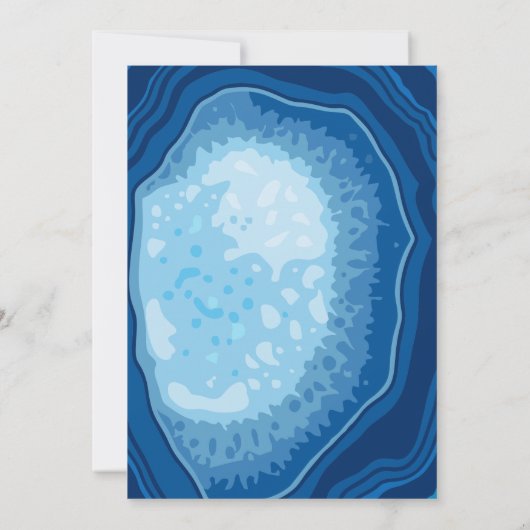 Blue Agate Sliced Wedding  Kaart (Achterkant)