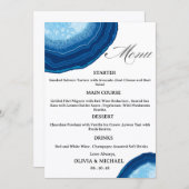 Blue Agate Sliced Wedding Menu (Voorkant / Achterkant)