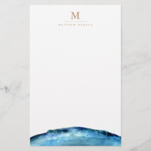 Blue Agate Stationery Briefpapier (Voorkant)